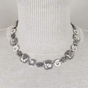 Silver Textured Cushion Necklace & Bracelet